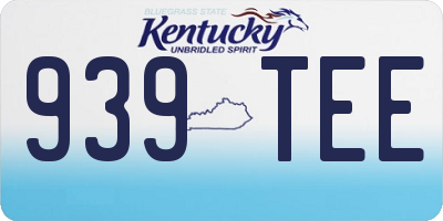 KY license plate 939TEE