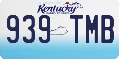 KY license plate 939TMB