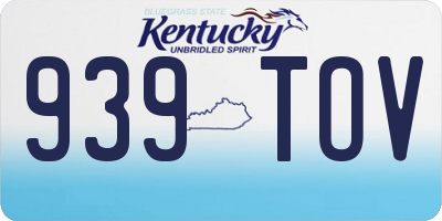 KY license plate 939TOV