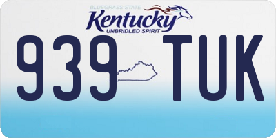 KY license plate 939TUK
