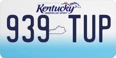 KY license plate 939TUP