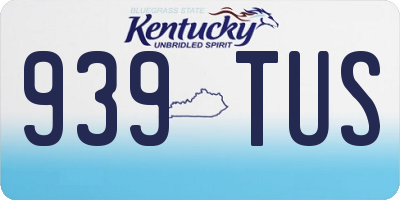 KY license plate 939TUS