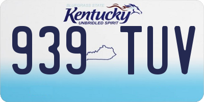 KY license plate 939TUV