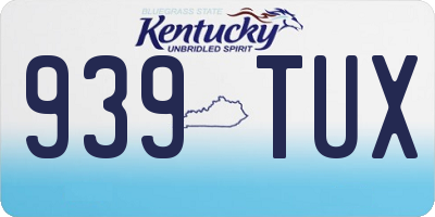 KY license plate 939TUX
