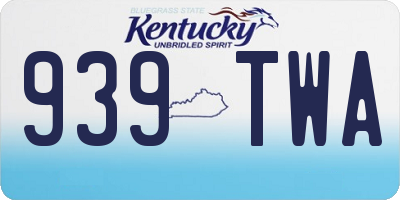 KY license plate 939TWA