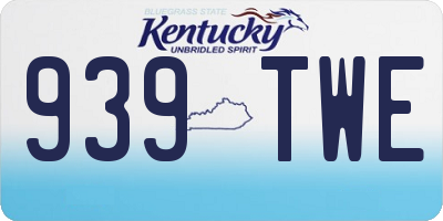 KY license plate 939TWE