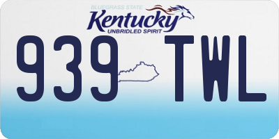 KY license plate 939TWL