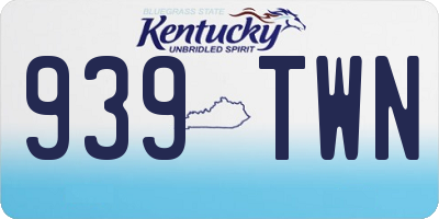KY license plate 939TWN