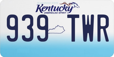 KY license plate 939TWR