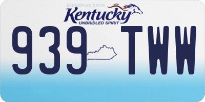 KY license plate 939TWW