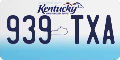KY license plate 939TXA
