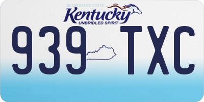 KY license plate 939TXC