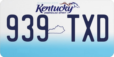 KY license plate 939TXD