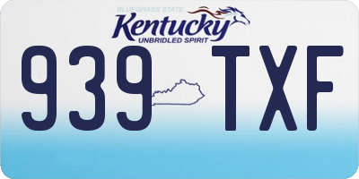 KY license plate 939TXF