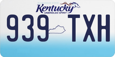 KY license plate 939TXH