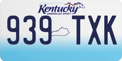 KY license plate 939TXK