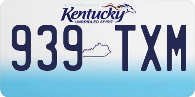 KY license plate 939TXM