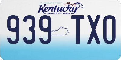 KY license plate 939TXO