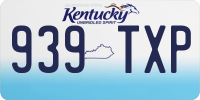 KY license plate 939TXP
