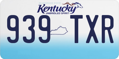 KY license plate 939TXR