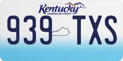 KY license plate 939TXS