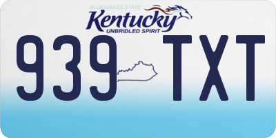 KY license plate 939TXT