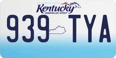 KY license plate 939TYA