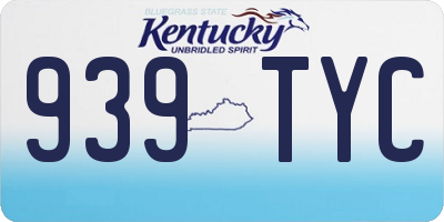 KY license plate 939TYC