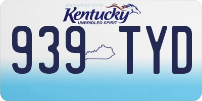 KY license plate 939TYD