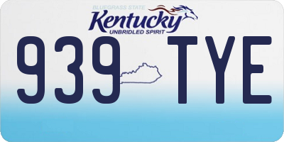 KY license plate 939TYE