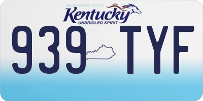 KY license plate 939TYF