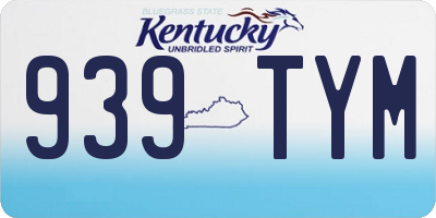 KY license plate 939TYM