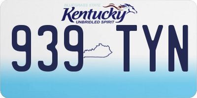 KY license plate 939TYN