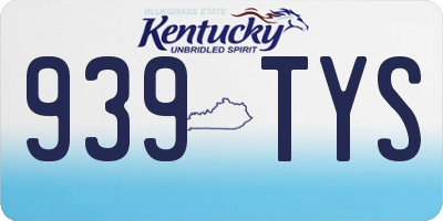 KY license plate 939TYS