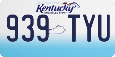 KY license plate 939TYU