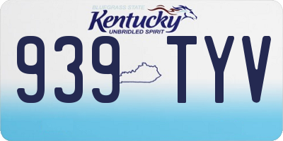 KY license plate 939TYV