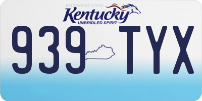 KY license plate 939TYX