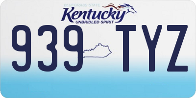 KY license plate 939TYZ