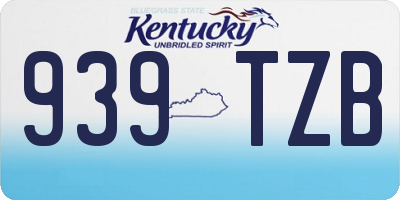 KY license plate 939TZB