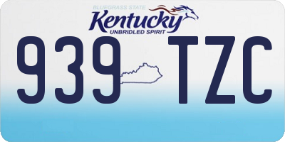 KY license plate 939TZC