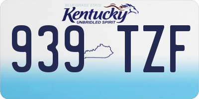 KY license plate 939TZF