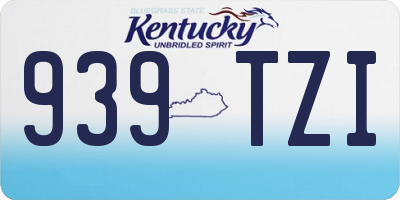 KY license plate 939TZI