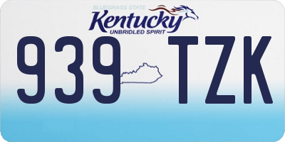 KY license plate 939TZK