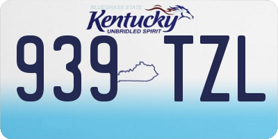 KY license plate 939TZL