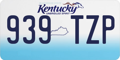 KY license plate 939TZP