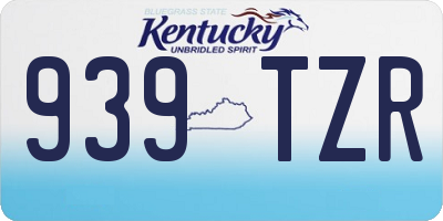 KY license plate 939TZR