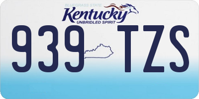 KY license plate 939TZS