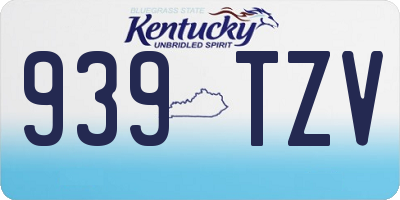 KY license plate 939TZV