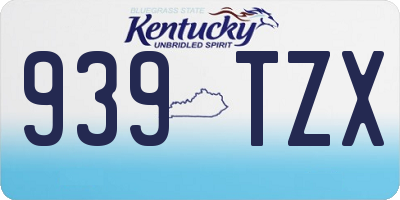 KY license plate 939TZX