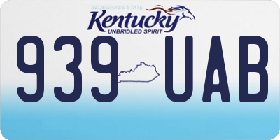 KY license plate 939UAB